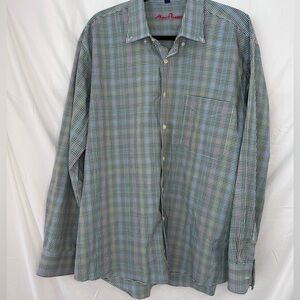 Alan Flusser Men's XL Purple Blue Multicolor Striped Button